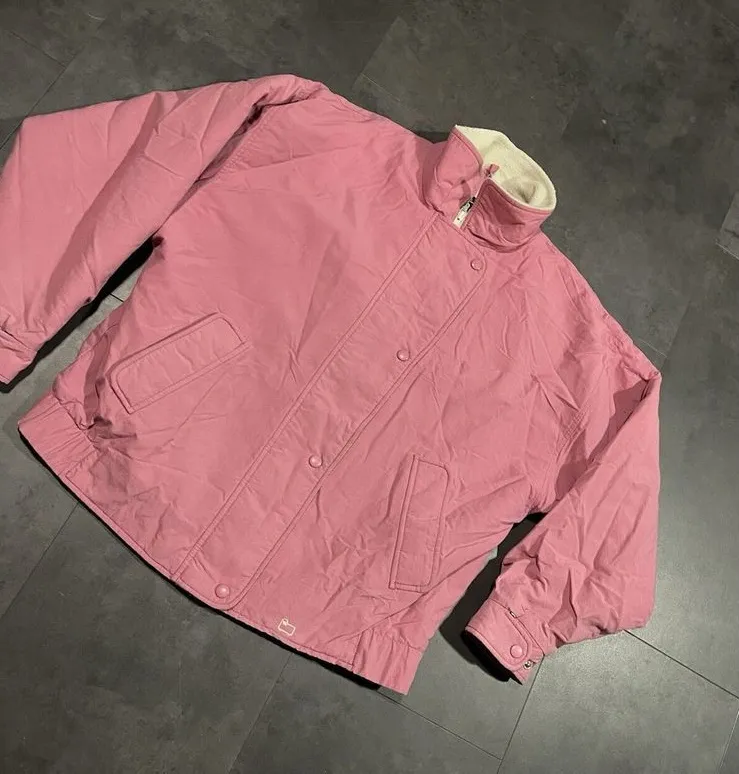 Vintage Woolrich Jacket Womens Size L Pink Quilted Puffer Coat Zip Snap -200