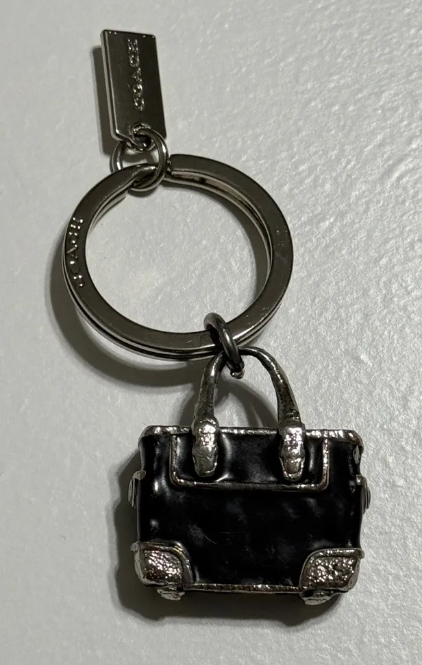 Coach Rare Vintage Collectors Find 3D Gallery Black Tote Keychain
