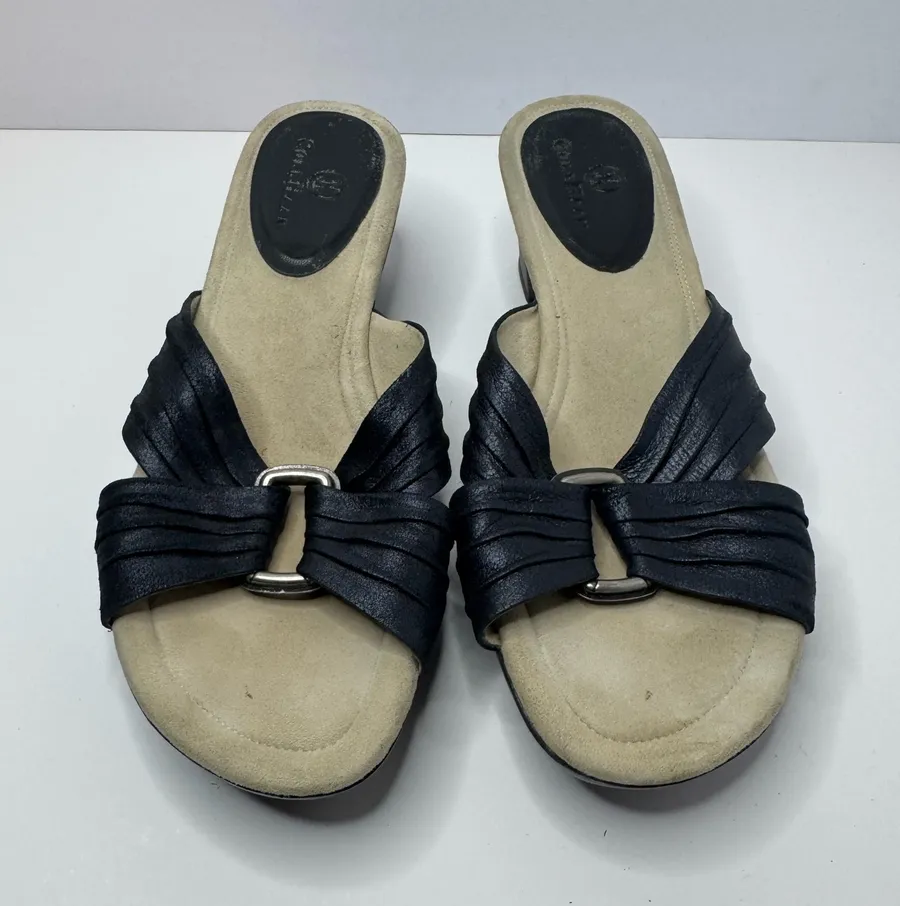 Cole Haan Black Leather Slide Sandals Size 7B