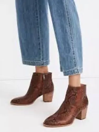 Madewell The Carina Ankle Boot Snakeskin Leather