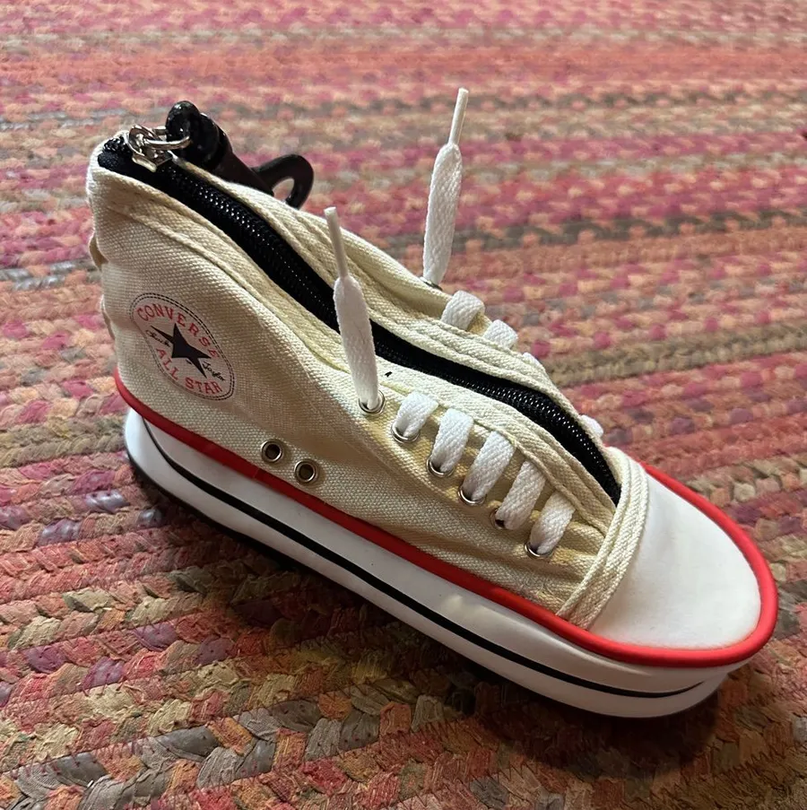 Converse WHITE Canvas High-Top Coin Purse keychain