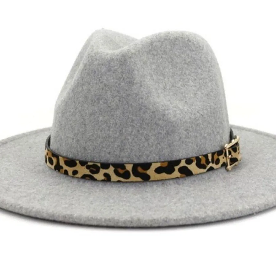 🎉Sale🎉 Fedora Panama Wool Blend Hat Light Gray