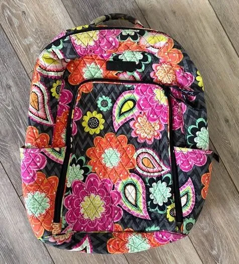 Vera Bradley “Ziggy Zinnia” Floral Paisley Quilted Backpack