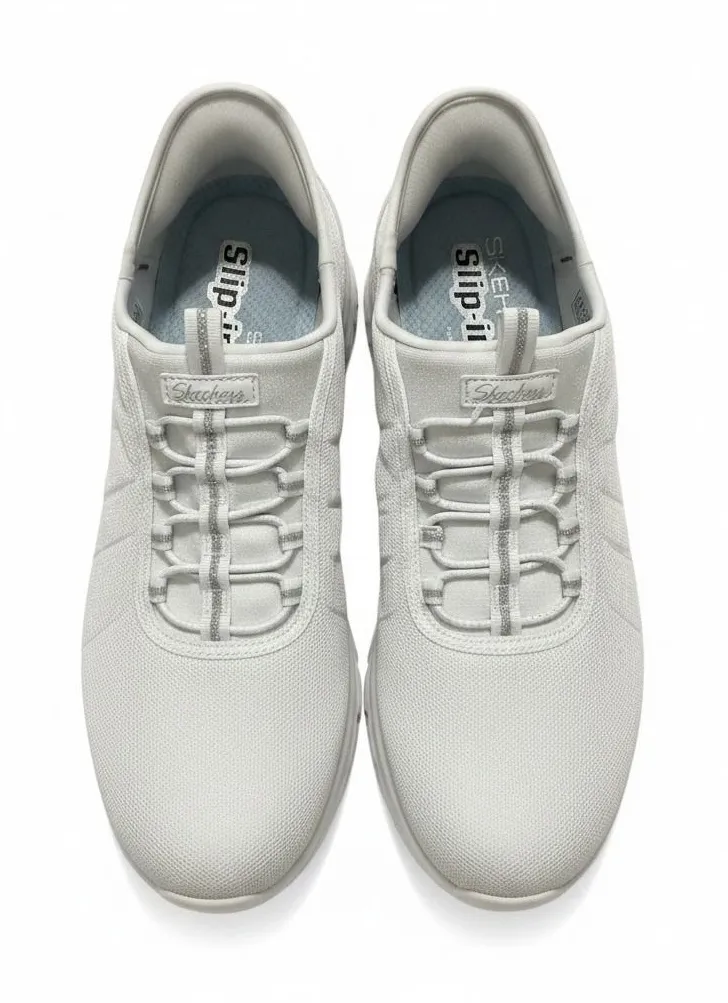 Skechers Hands Free Slip-ins Ultra Flex 3.0 Smooth Step White Sparkle 100743 WHT