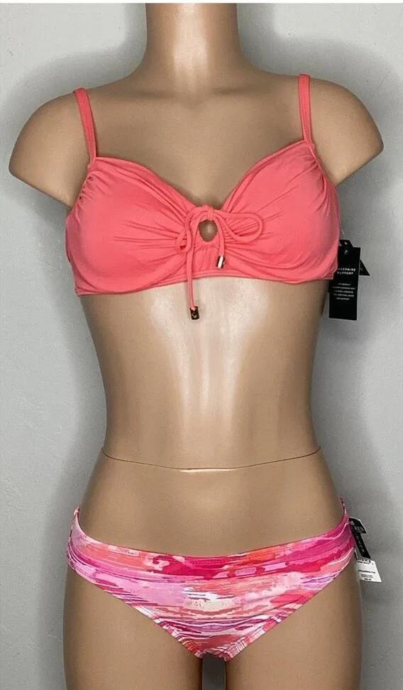 New. Lauren Ralph Lauren pink & orange bikini. 12-top/8-bottom. Retails $129