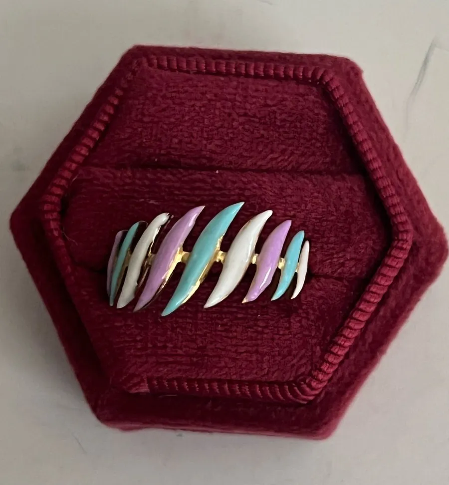 Multicolor Enamel Wave Ring