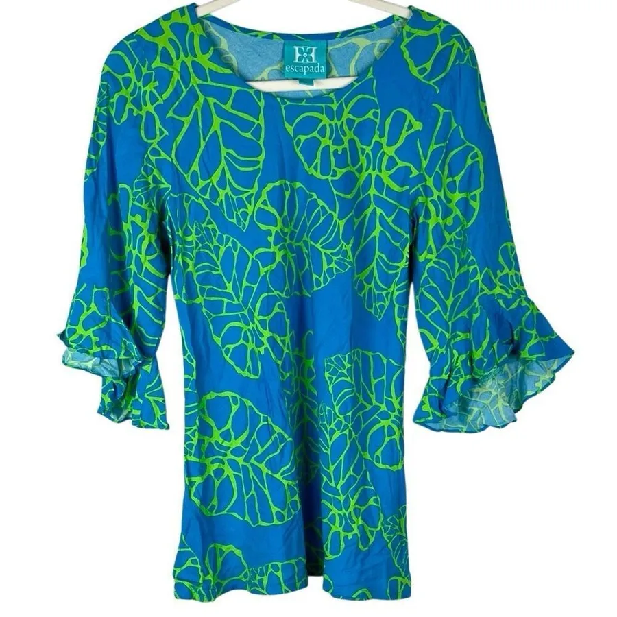Escapada Tropical Leaf Beach Tunic Small