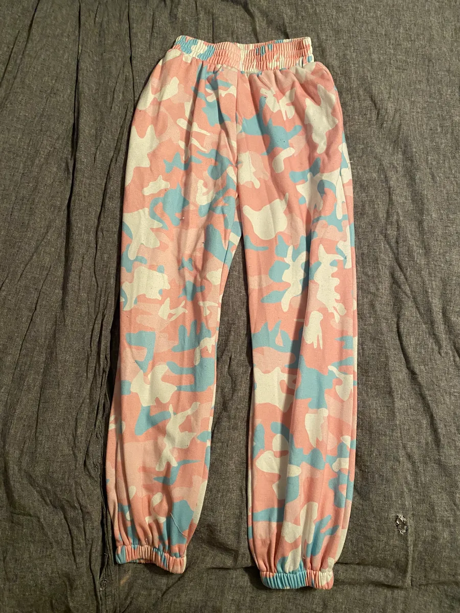 Pink And Blue Camo Joggers Multiple Size M