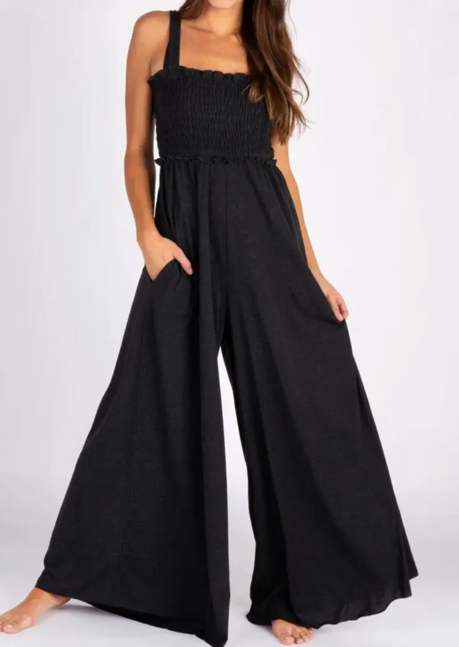 Natural Life Charcoal Harper Knit Cut To Length Jumpsuit - Size - Medium - NWT