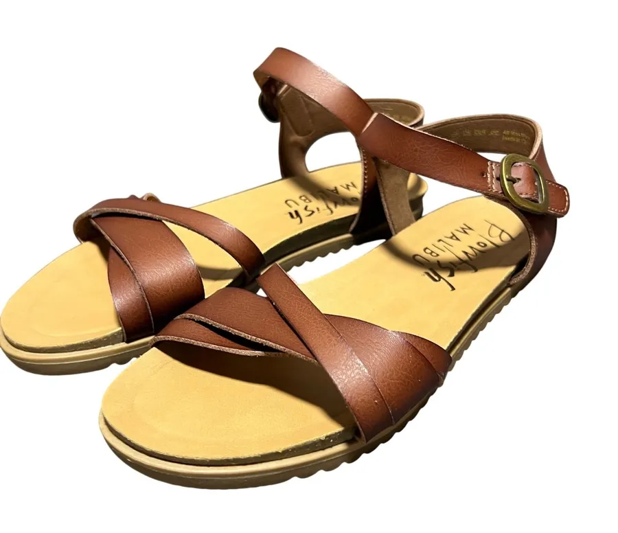 Blowfish Malibu Monte Brown Strappy Ankle Strap Sandals BF