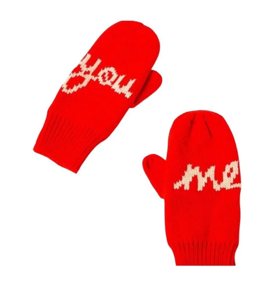 NWT Francesca’s Me and You Heart Knit Mittens Red
