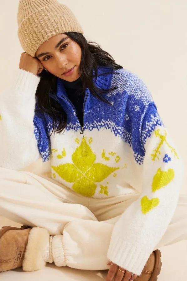 Free People Mythical Pullover in Starbright Combo XS