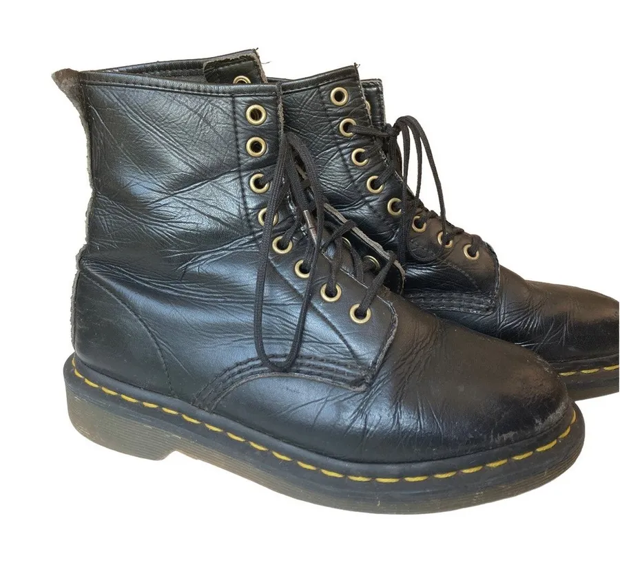 Dr. Martens Docs Vegan Faux Leather 1460 Felix Lace Up Punk Combat Boots 7