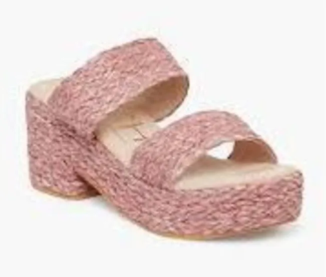 Beach by Matisse Ocean raffia heeled sandal pale pink size 8