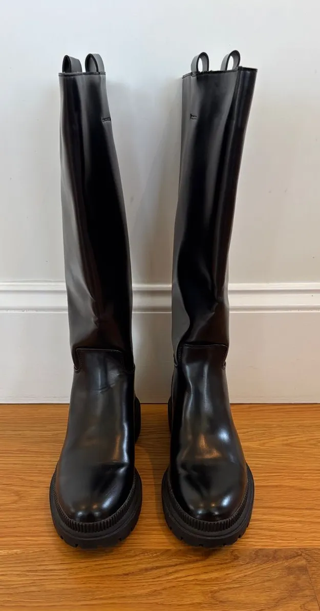 H&M Black Tall Combat Boots