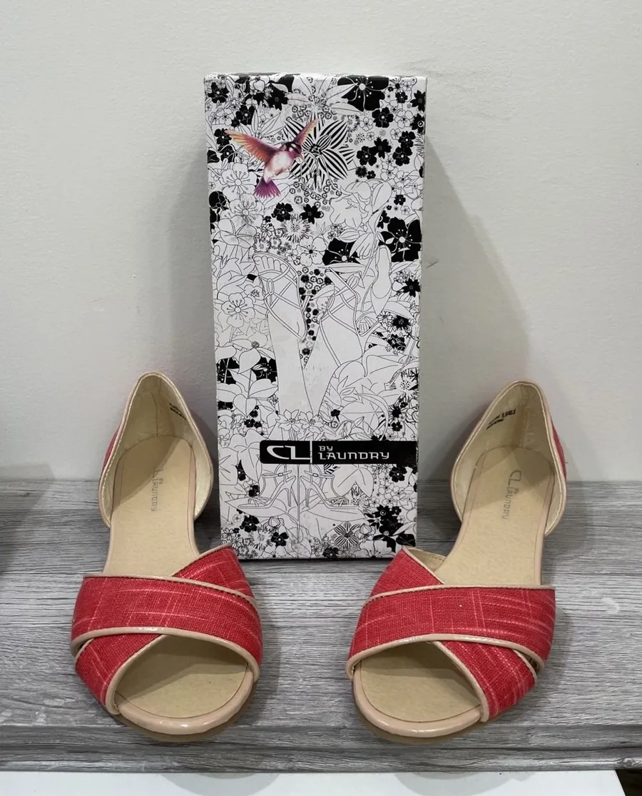CL by laundry fortune linen coral 9 1/2 ladies shoes