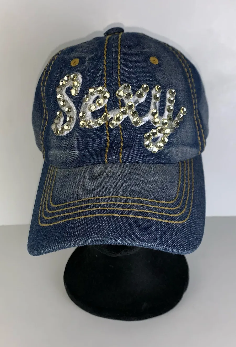 Hat Republic Sexy blue Denim Fashion Baseball Cap Rhinestone Women’s Sport Hat