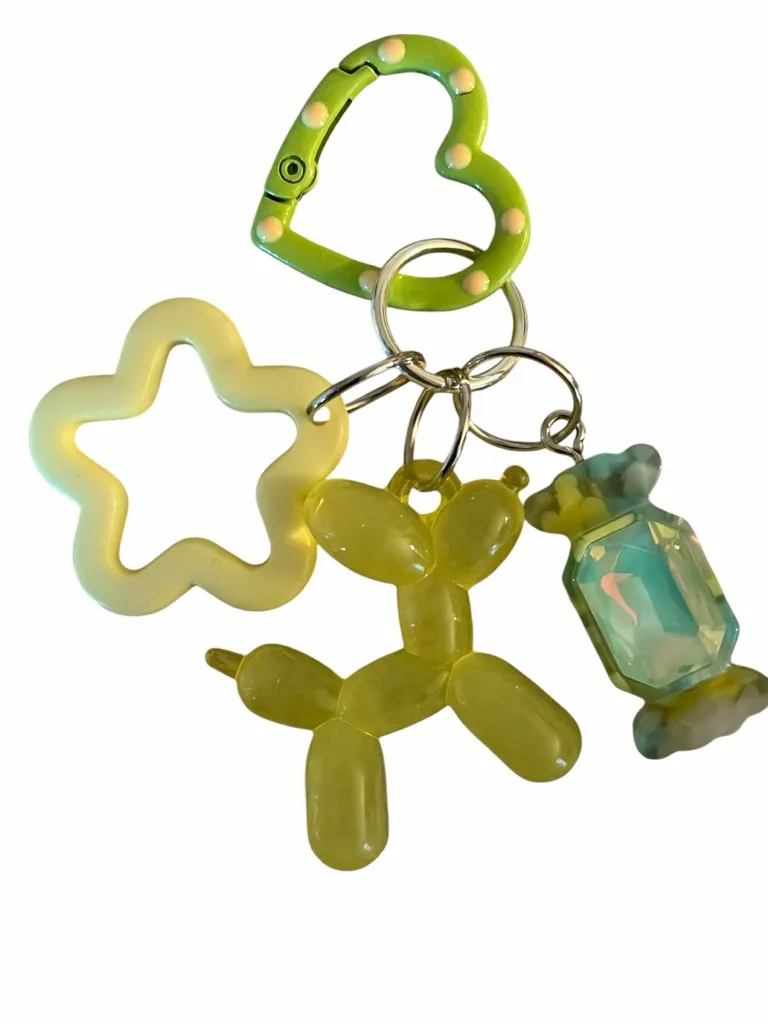 Green Balloon Animal Key & Charm Holder