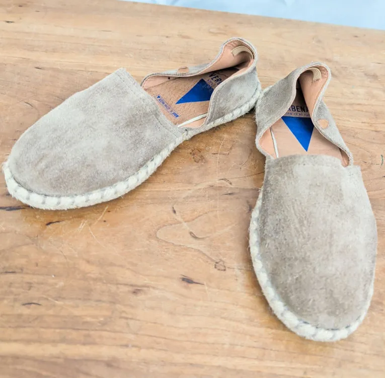 Verbenas Carmen Spanish Made Espadrille Suede Flats 37 Gray Size 6