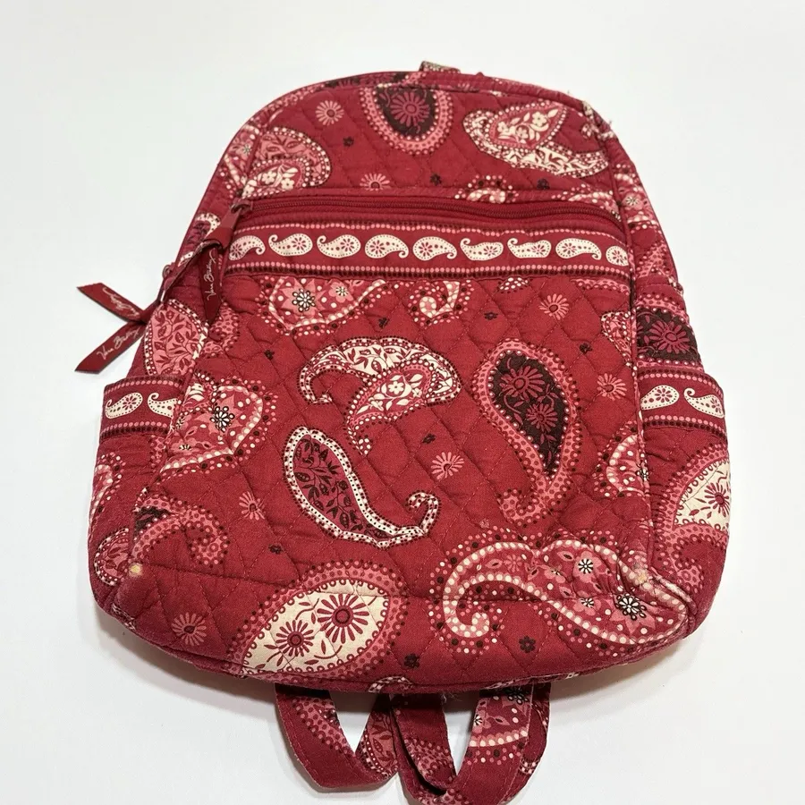 Vera Bradley Mesa Red Paisley Backpack 12” Retired