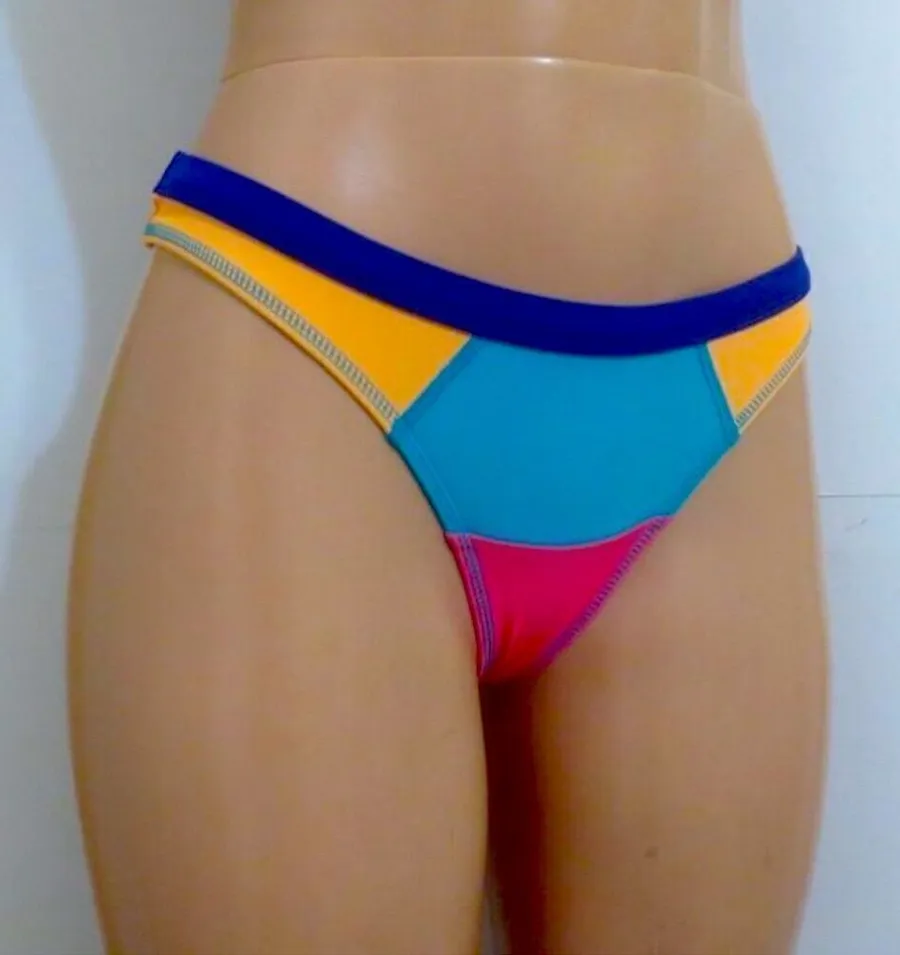 NWT Roxy Color Block Cheeky Bikini Bottoms Size Small