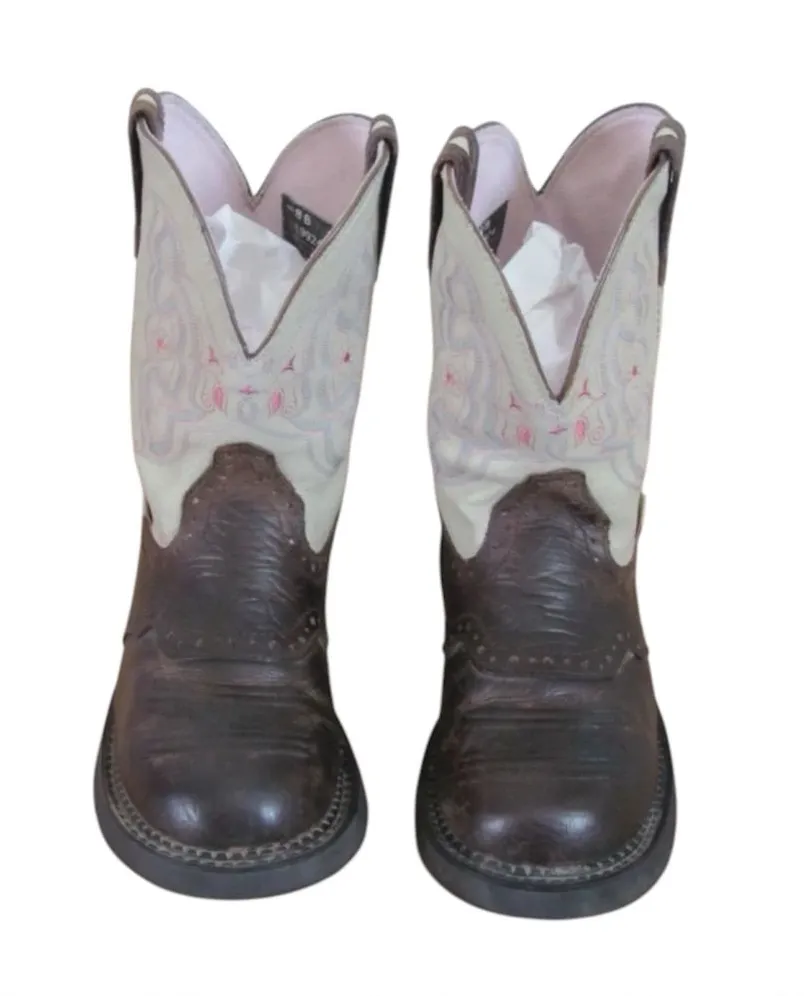 Justin Gypsy Boots Size 9B Brown & Cream Western Cowgirl L9924