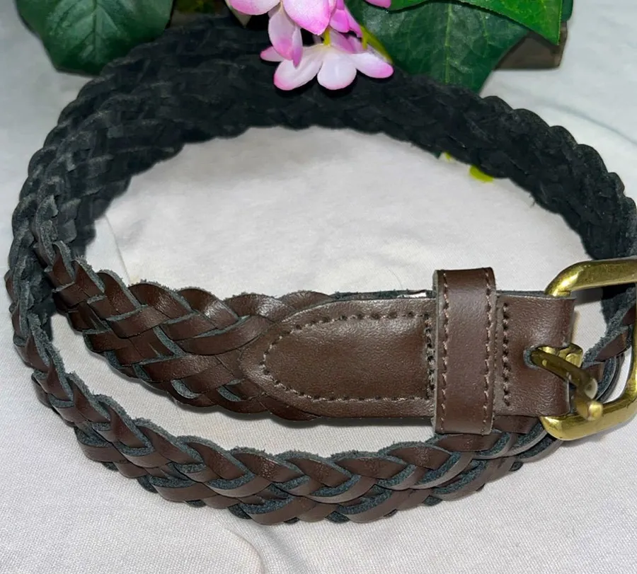 Donna Katz's Split Braided Leather Belt unleash your bohemian style Brown