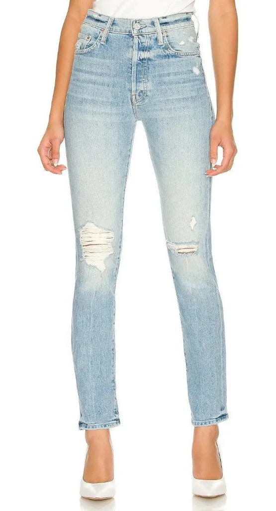 NWT Mother Superior The Huffy Skimp in Rope's End Destroyed Jeans 27 Blue