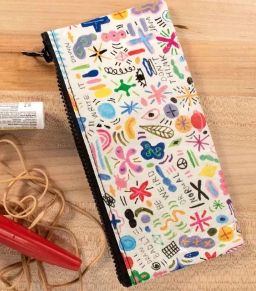 WHITE WITH MULTICOLORED DOODLE PARTY PATTERN CASE by NWT πππ