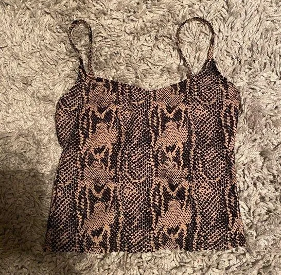 vintage snakeskin swim tank top Brown Size 12