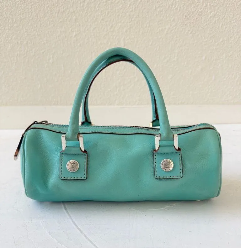 Vintage Michael Kors Barrel Bag 2000s Y2K Mint Green Teal