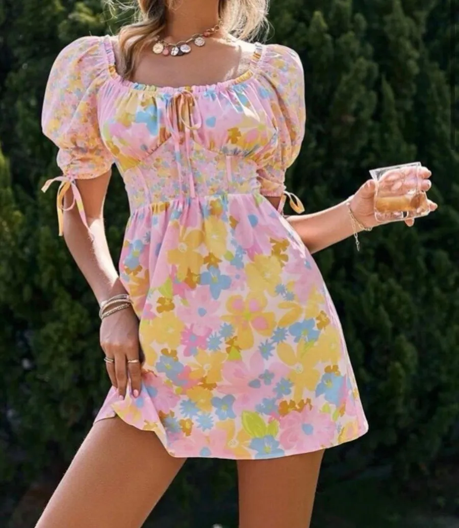 NWT dress with floral print
