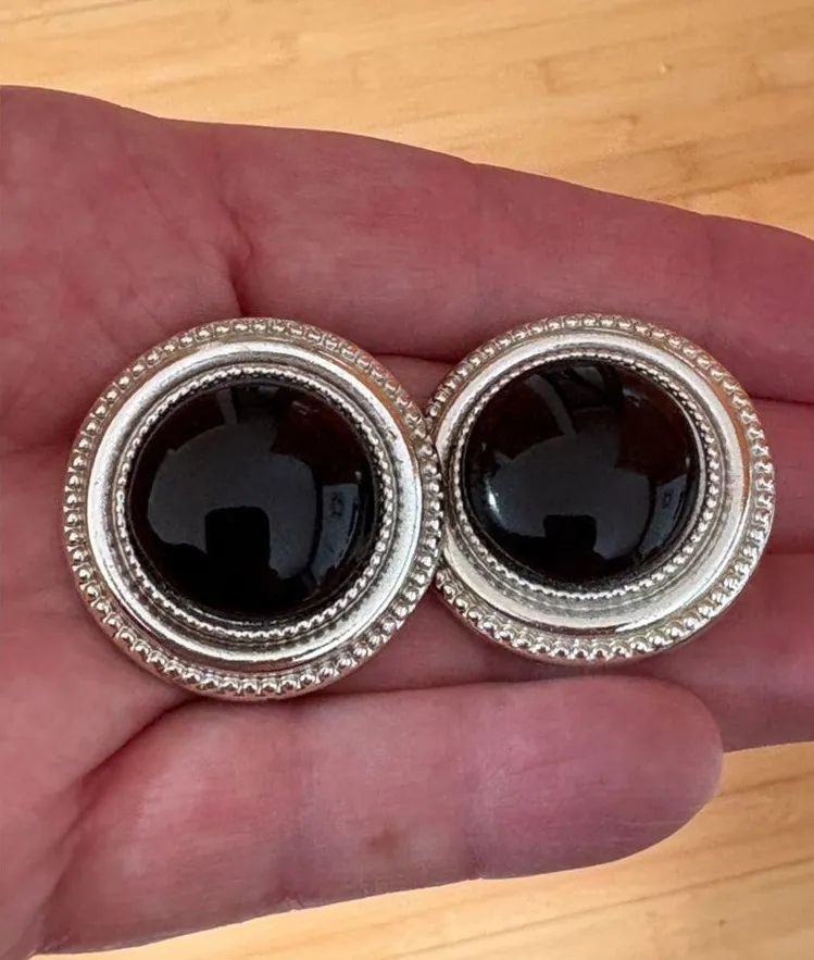 Classic Black Cabochon Silver