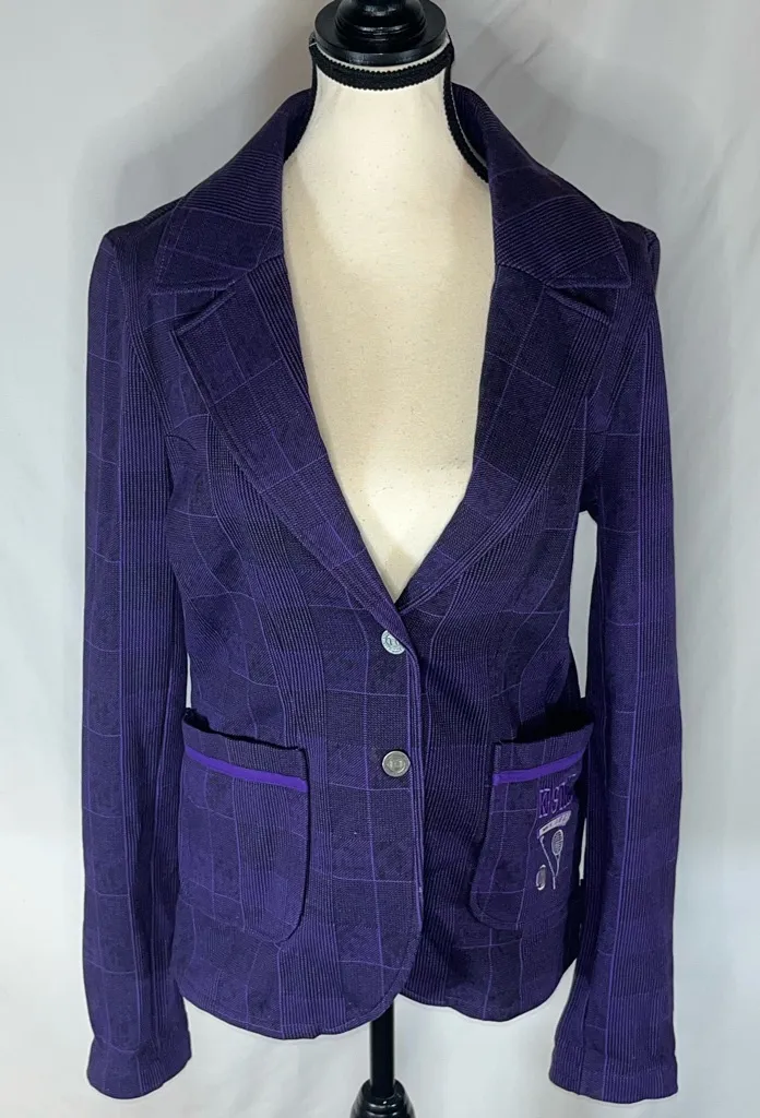 Smartthreads 1=1 Kansas State Wildcats Purple Plaid Knit Women’s Blazer Jacket Size M