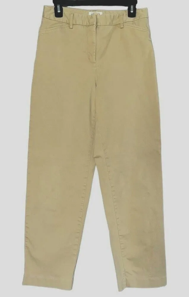 Talbots Womens Khaki Stretch Cotton Straight Leg Chino Pants Tan Size 8