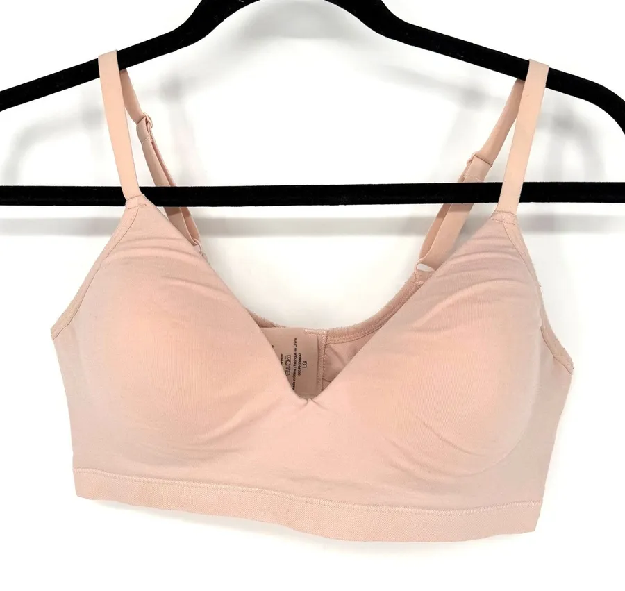 ThirdLove Seamless Stretch Cotton Wireless Bra Womens L Beige Padded Comfort
