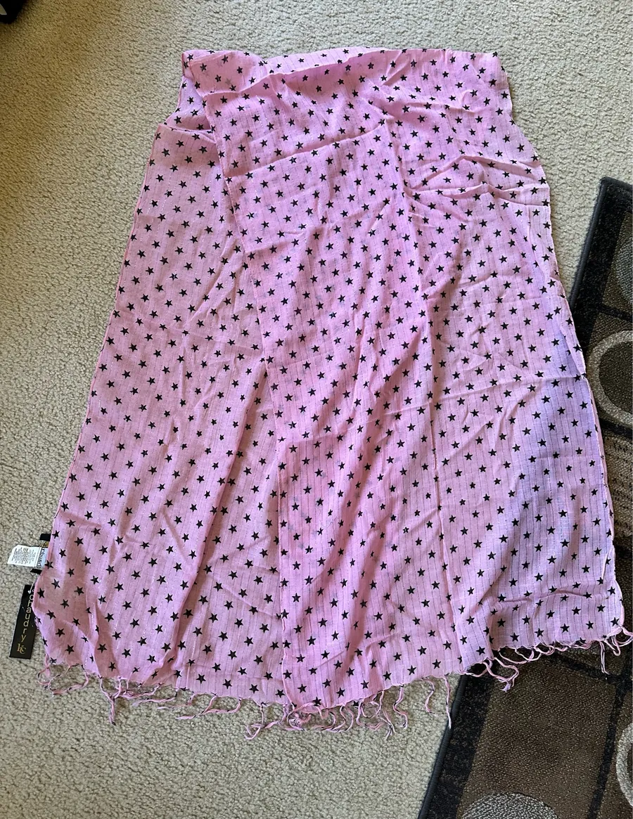 Chaudry KC Pink Star Print Scarf
