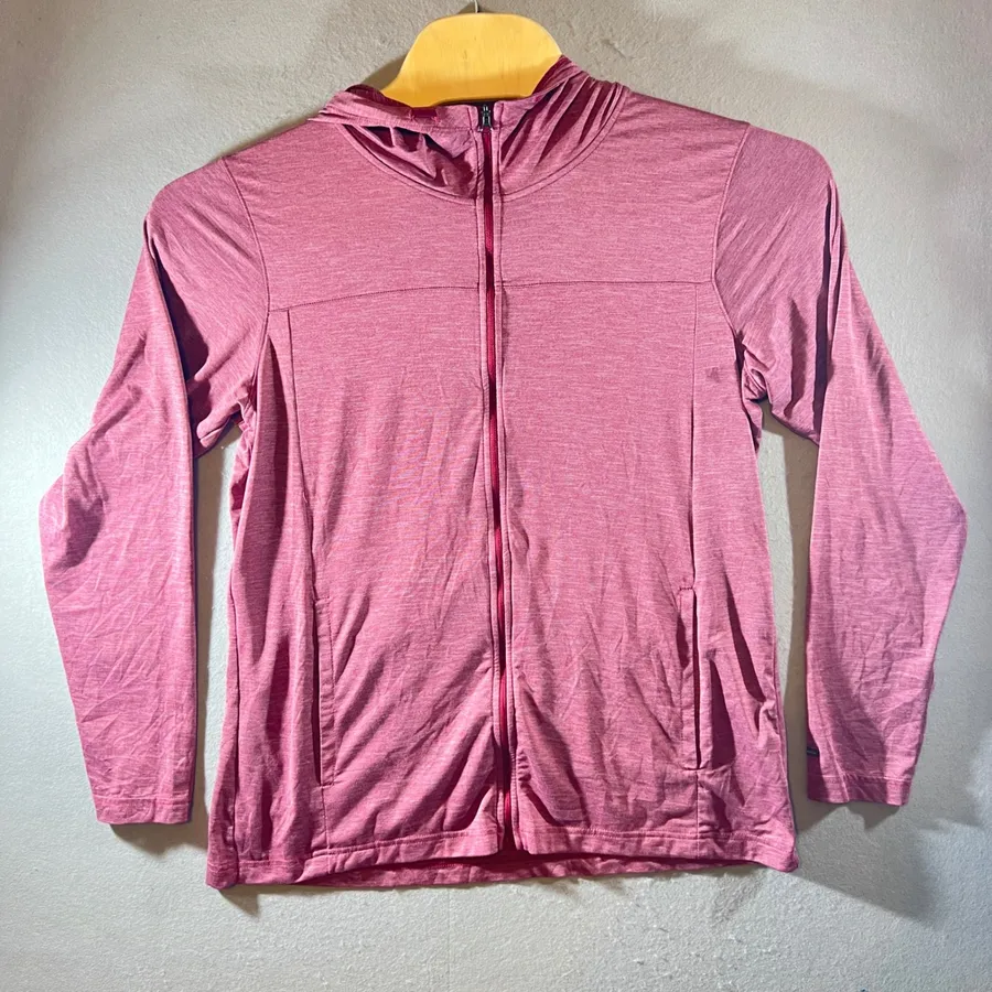 819 | Columbia Space Dye Full Zip Lightweight Hooded Jacket Pink Womens Large