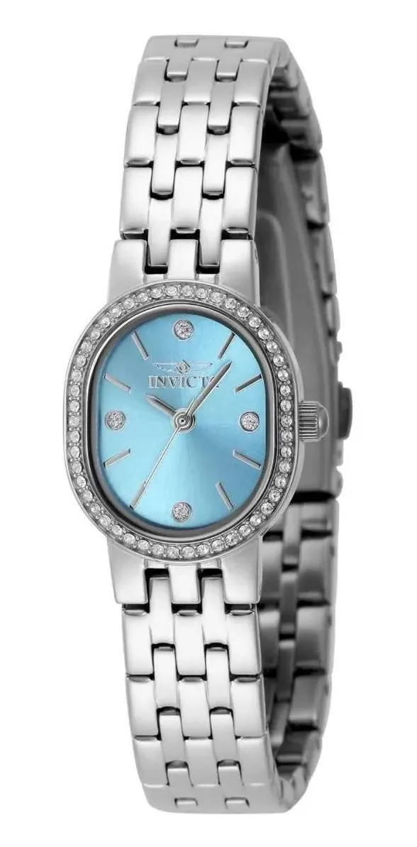 Invicta Angel Pixie 49073 Womens Watch Stainless Steel Blue Dial Crystal NIB