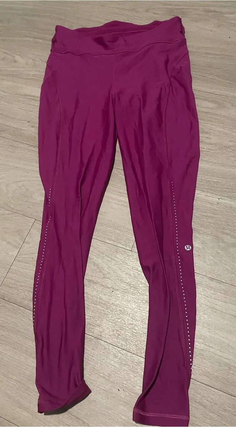 lululemon athletica Magenta High-Rise Leggings with Reflective Dots