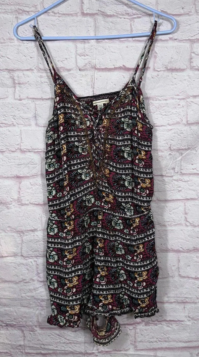American Eagle Outfitters Women's Medium Boho Print Romper