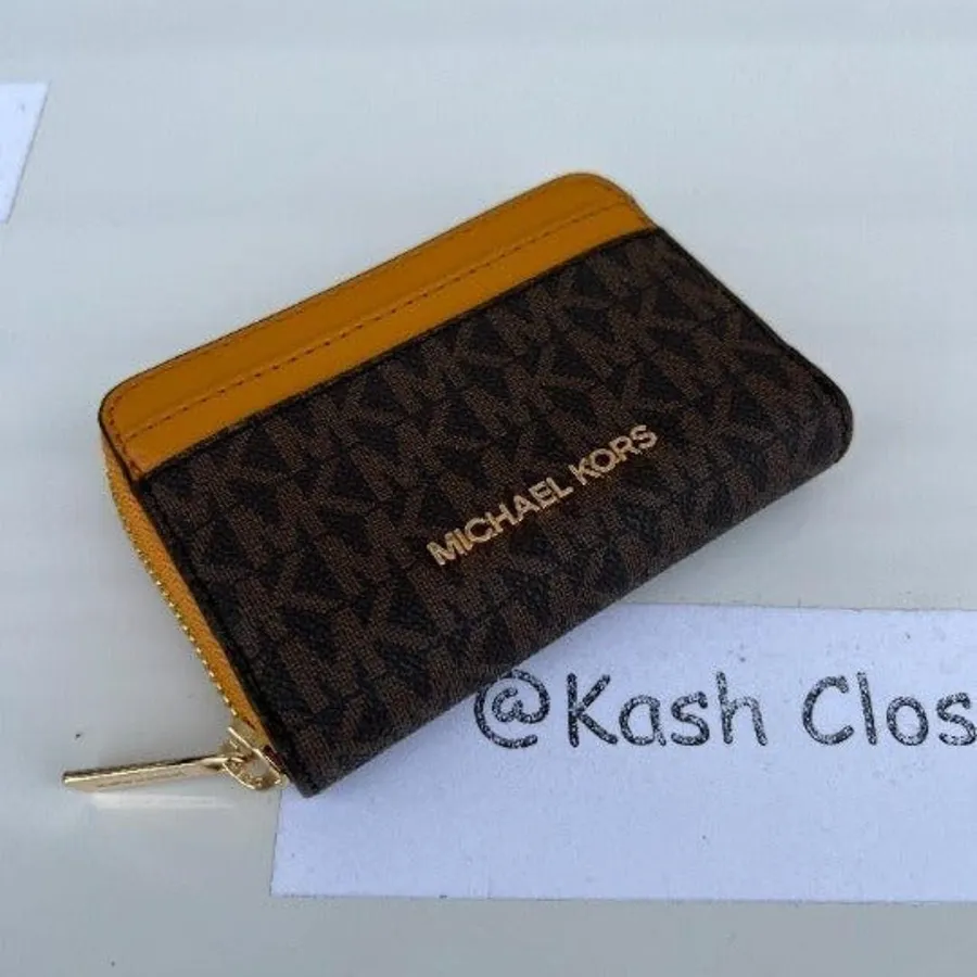 Michael Kors Marigold Card Case Wallet Zip Around Purse