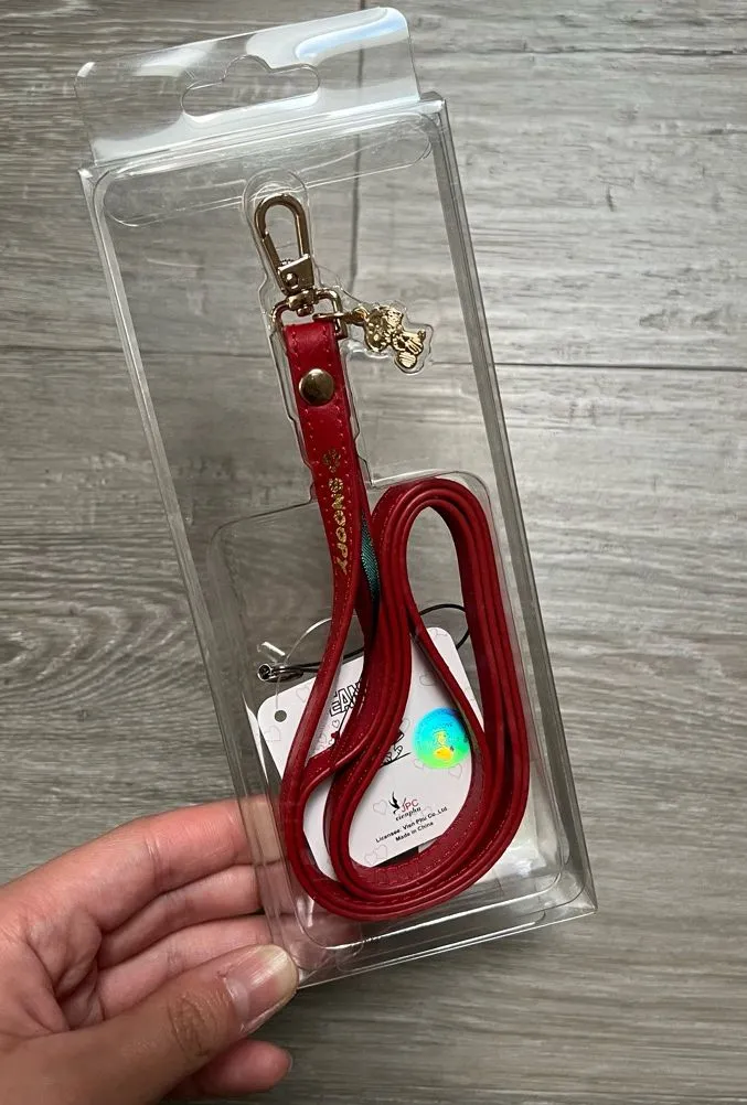 Snoopy and friends burgundy red lanyard chain