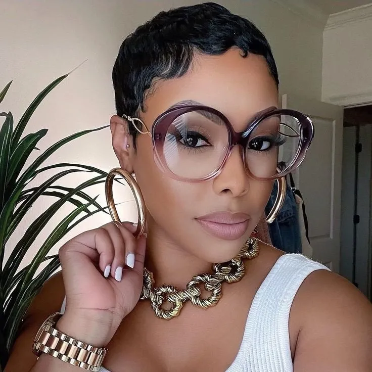 Voogueme Round Eyeglasses Frames Womens Purple Pink Oversized 58