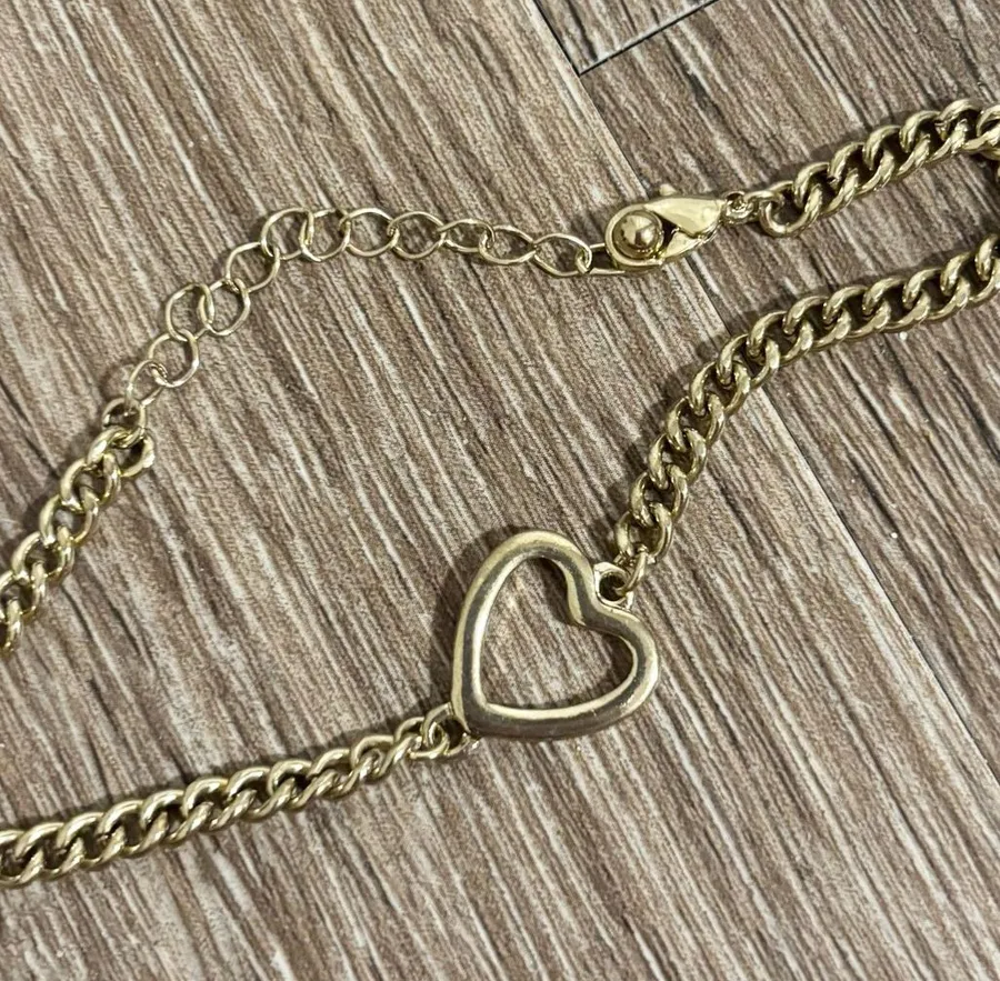 Gold Heart Link Bracelet