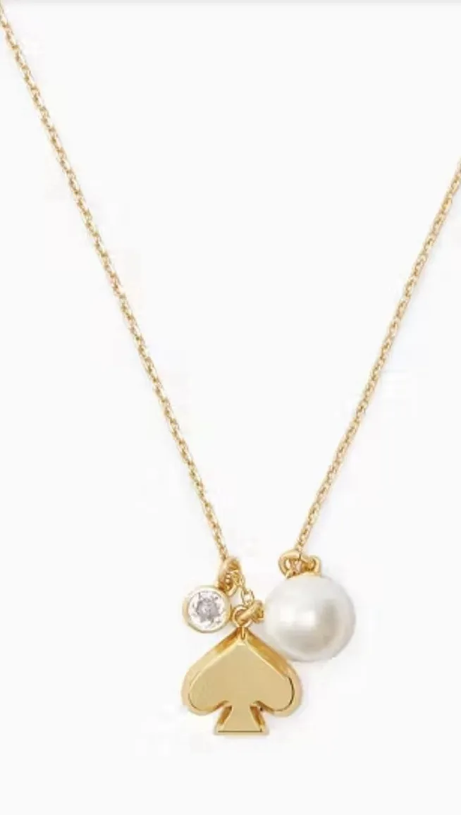 Everyday Spade Pearl Charm Necklace By Kate Spade