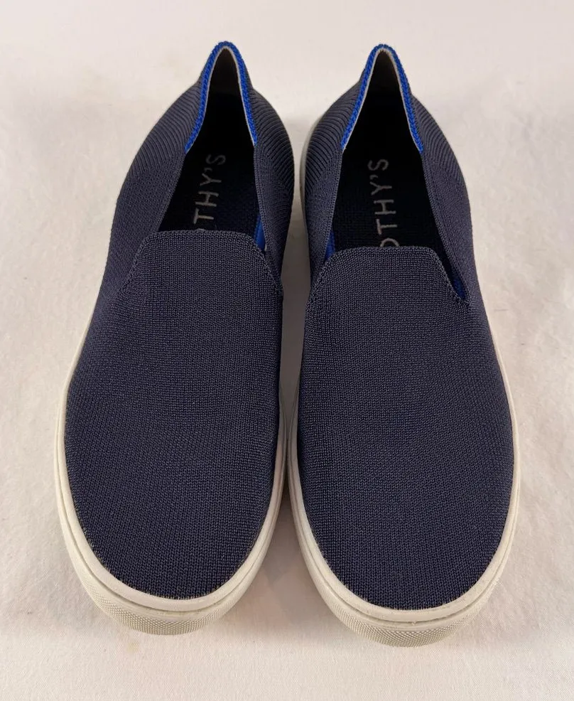 Rothy's The Original Slip On Sneaker in Navy Blue Size 6
