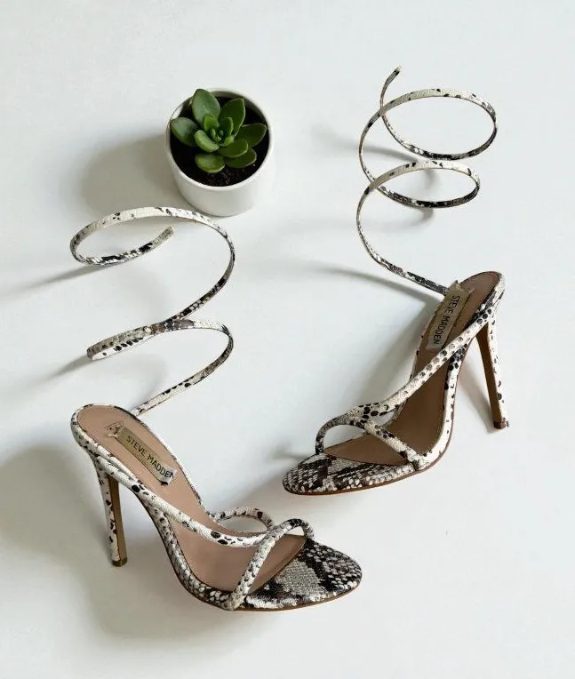 STEVE MADDEN Sweetie Spiral Strap Heels Sandals Size 6.5