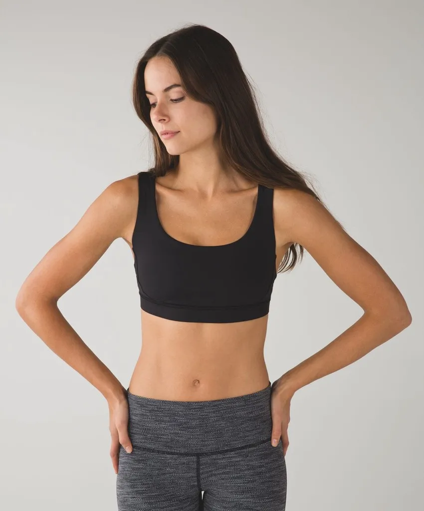 Women’s lululemon athletica Black Multi Strap Energy Bra Exhale Gym Sports Bra 8