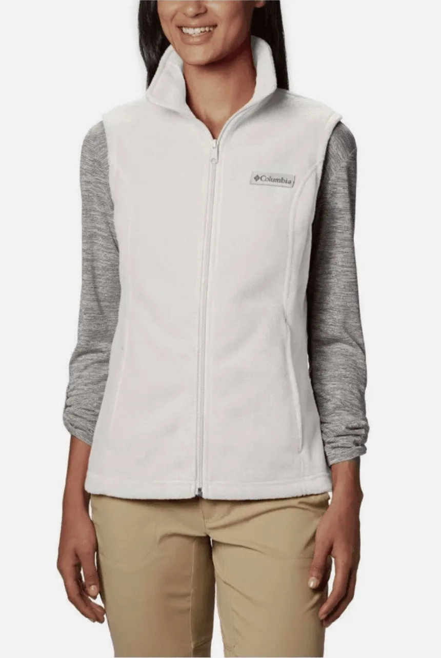Columbia Benton Springs white full zip vest Activewear Athleisure Size Large